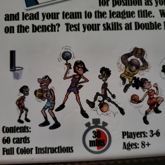 Double Dribble Basketball Card Game Strategy Family Party New Open Box ages 8+ - Picture 5 of 16